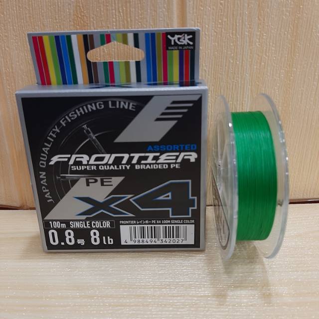Senar PE YGK Frontier X4 100m PE 0,8 | Single Color | Warna Random