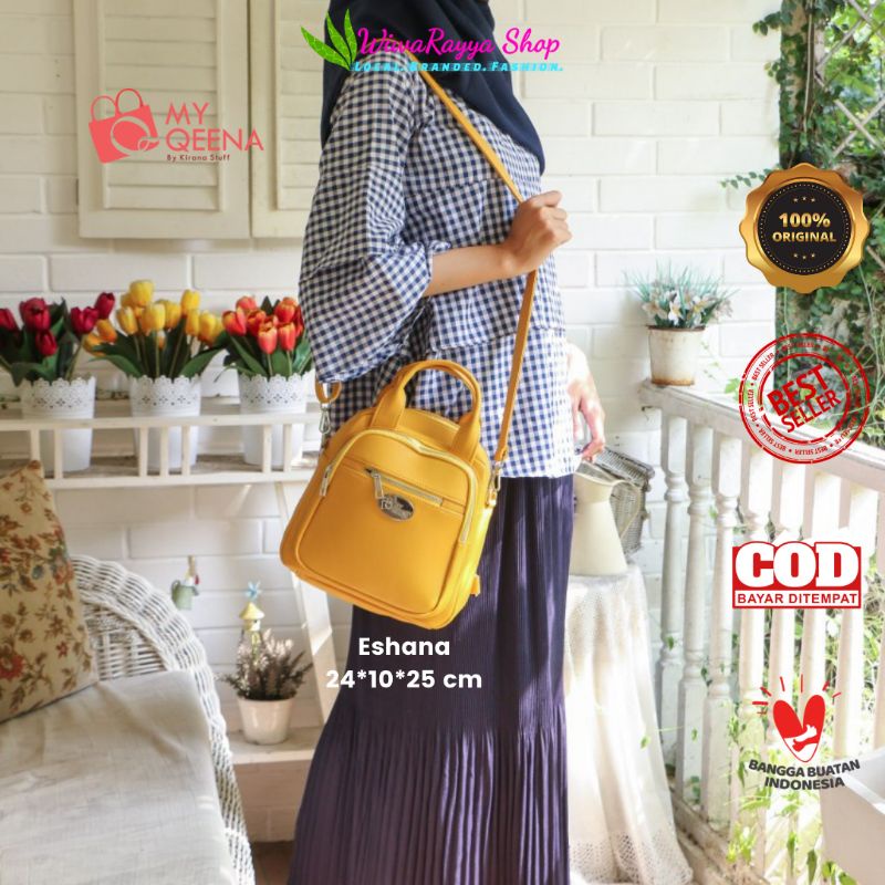 Tas Ransel Wanita Backpack Fashion ESANA My Qeena by Kirana Stuff 3in1