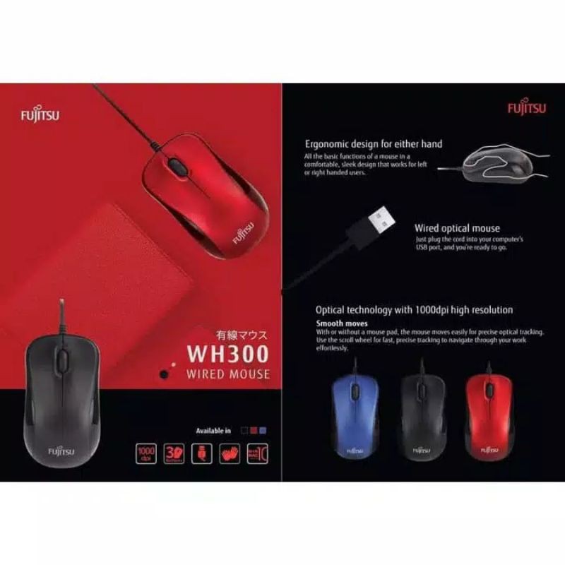 Fujitsu Keyboard KE300 + Mouse USB  WH300