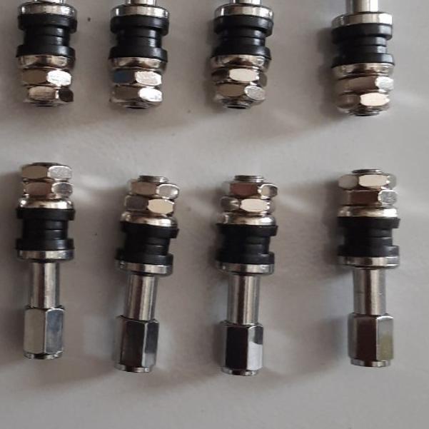 ♣ Dop tubles - Pentil tubeless - tubles besi chroom panjang 4.5cm motor - mobil 10biji ❈