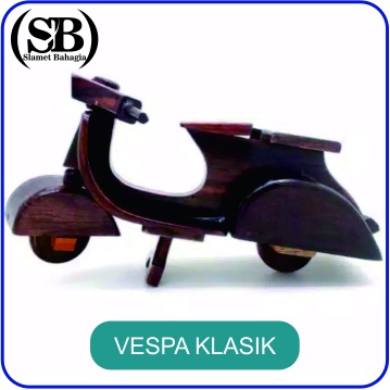 Miniatur Motor Vespa Kayu 17x6x6 cm