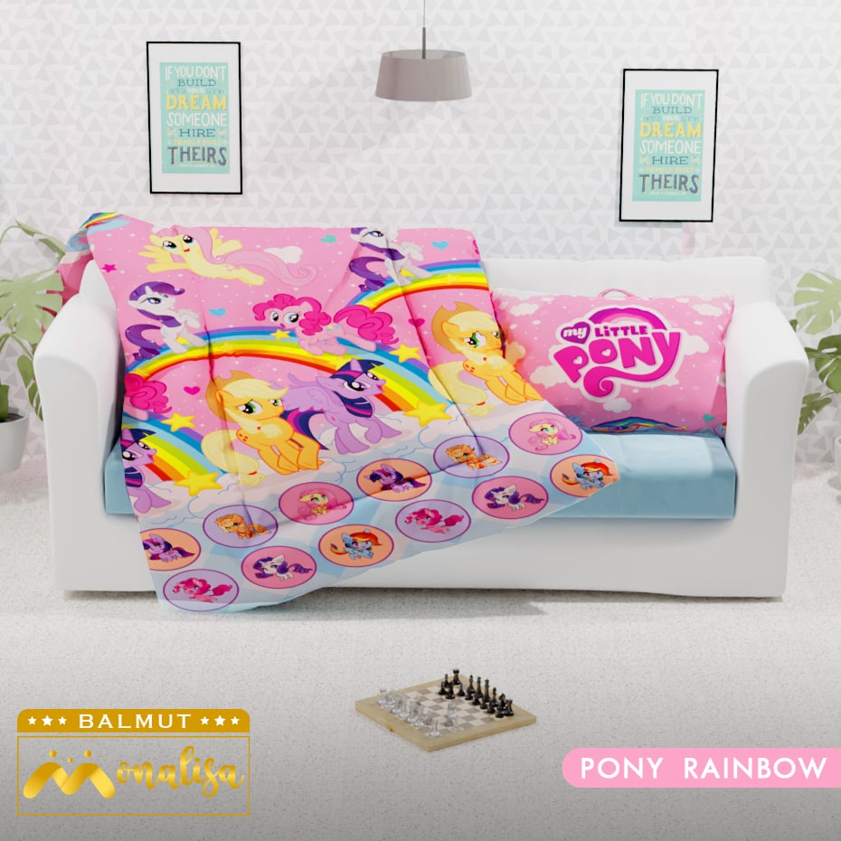 Monalisa Bantal Selimut (BALMUT) Karakter Uk 150 x 220 - Pony Rainbow