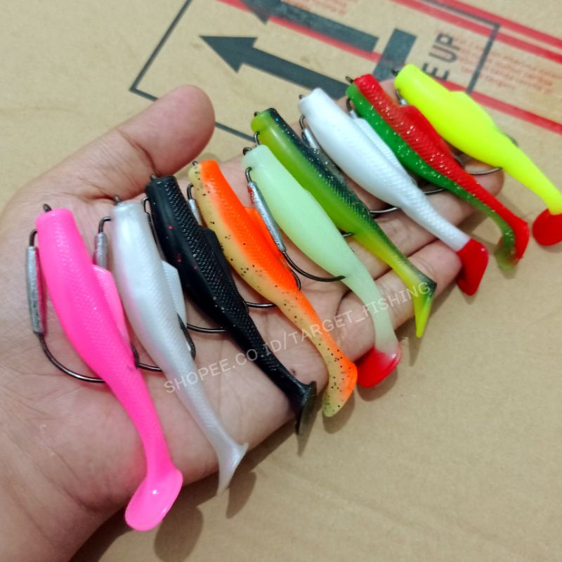 Soft Lure ZMAN 8CM Lengkap Kail Worm Hook - Umpan Casting Gabus / Kerandang / Haruan