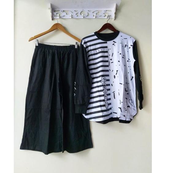 Dijamin Miring harga.. one set terlaris /set celana kulot terbaru/set cel zolaqu gyl/fashion wanita 