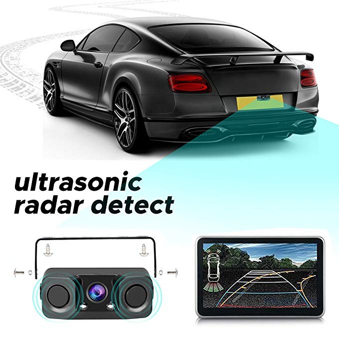 Kamera Parkir 2 sensor Mundur buzzer Wide Angle Car 2 Radar Sensor Parking Reversing HD Camera Night