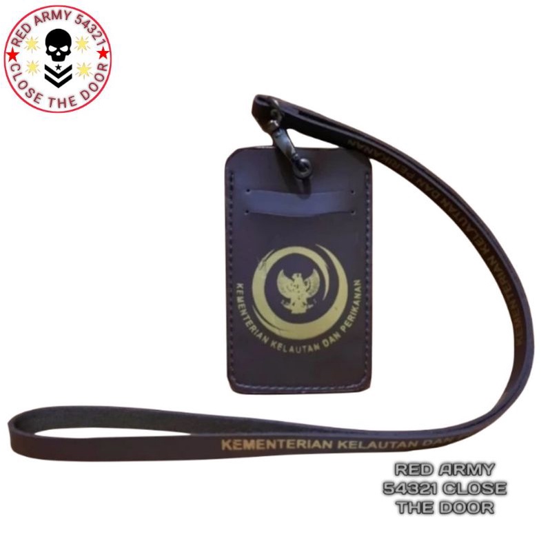 

Holder ID Card Kulit - Tali Lanyard Nametag KKP