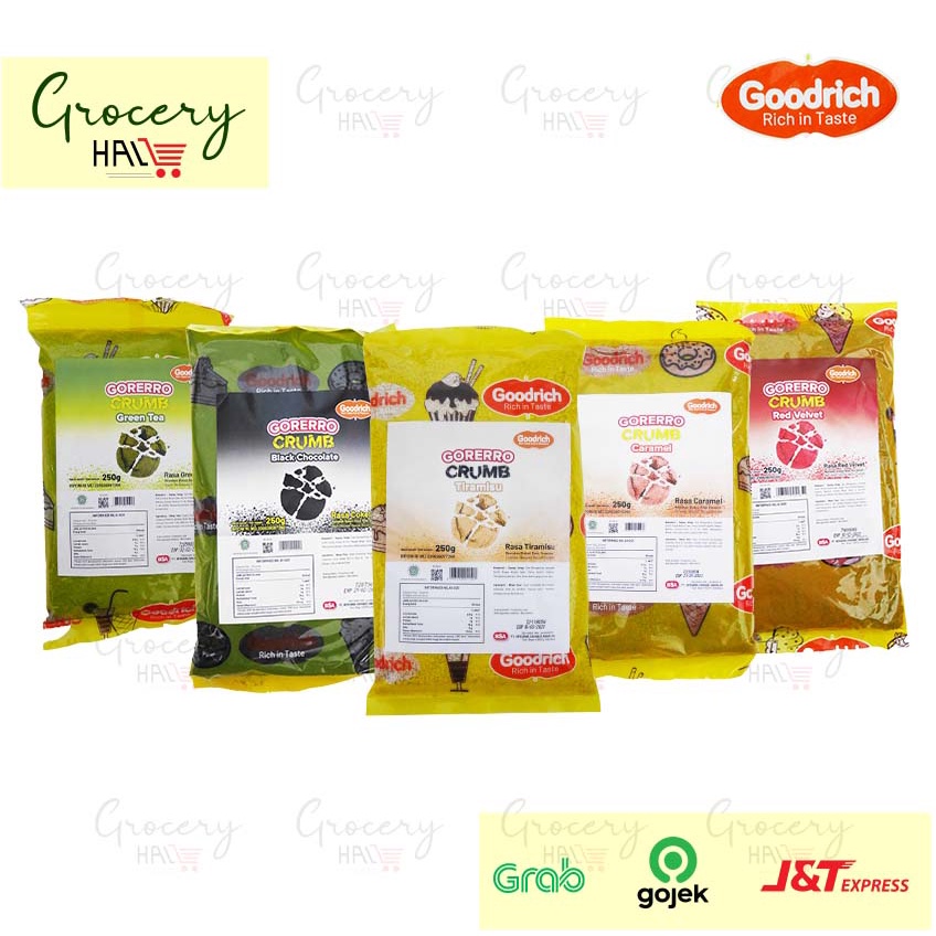 

GOODRICH GORERRO BISCUIT CRUMBS 250 GRAM - CRUMBLE ANEKA RASA - REMAHAN BISKUIT UNTUK TOPPING DONUT/ ROTI / MINUMAN