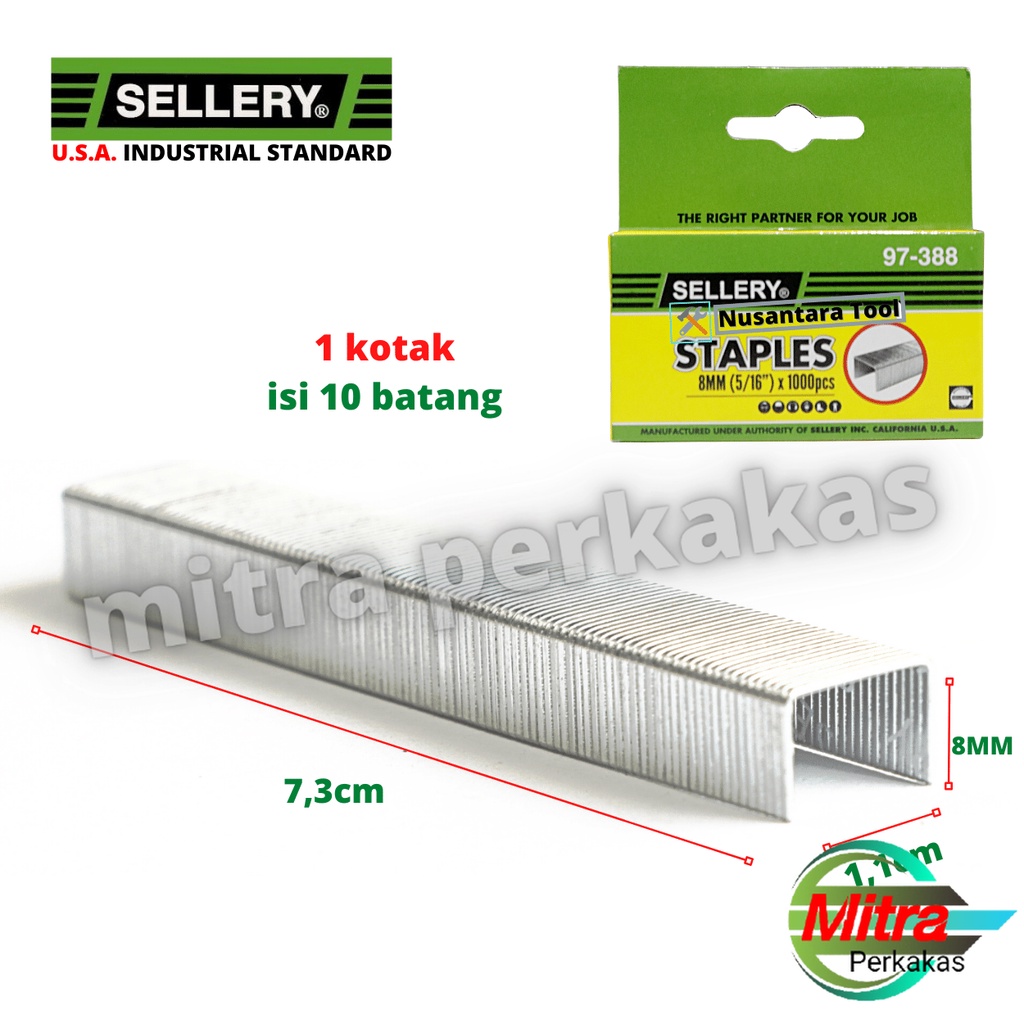 

Staple Gun Refill Stapler Selery U.S.A. Isi Staples Tembak Gun Tacker