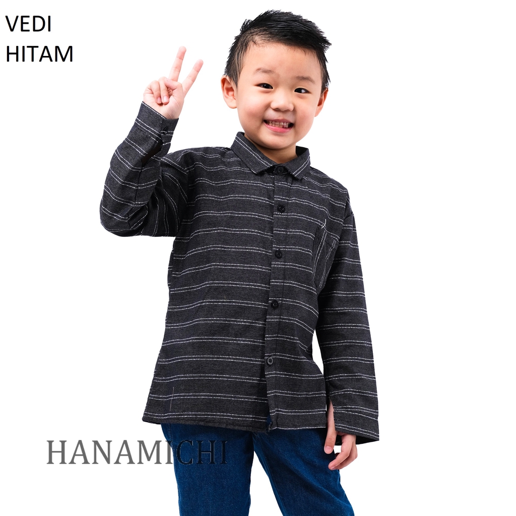 Hanamichi VEDI Kemeja Anak Denim Lengan Panjang