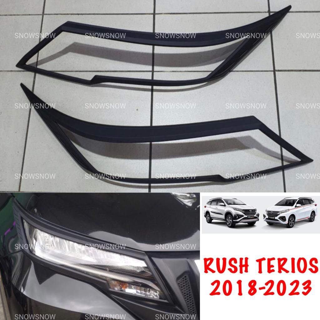 Garnish Lampu Depan All New Rush Terios 2018 2020 2022 2023 GR SPORT Hitam Chrome