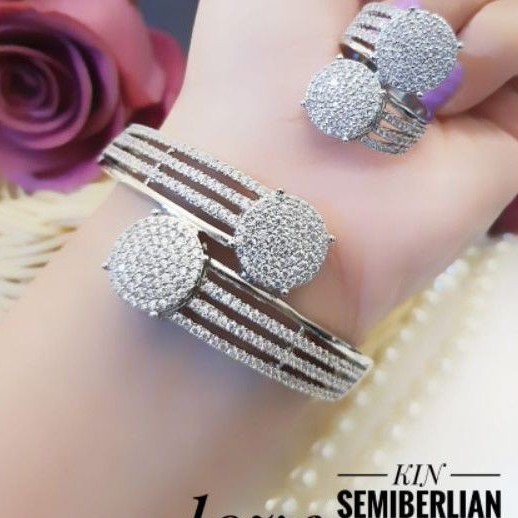 Xuping Set Gelang Dan Cincin Semi Berlian S223