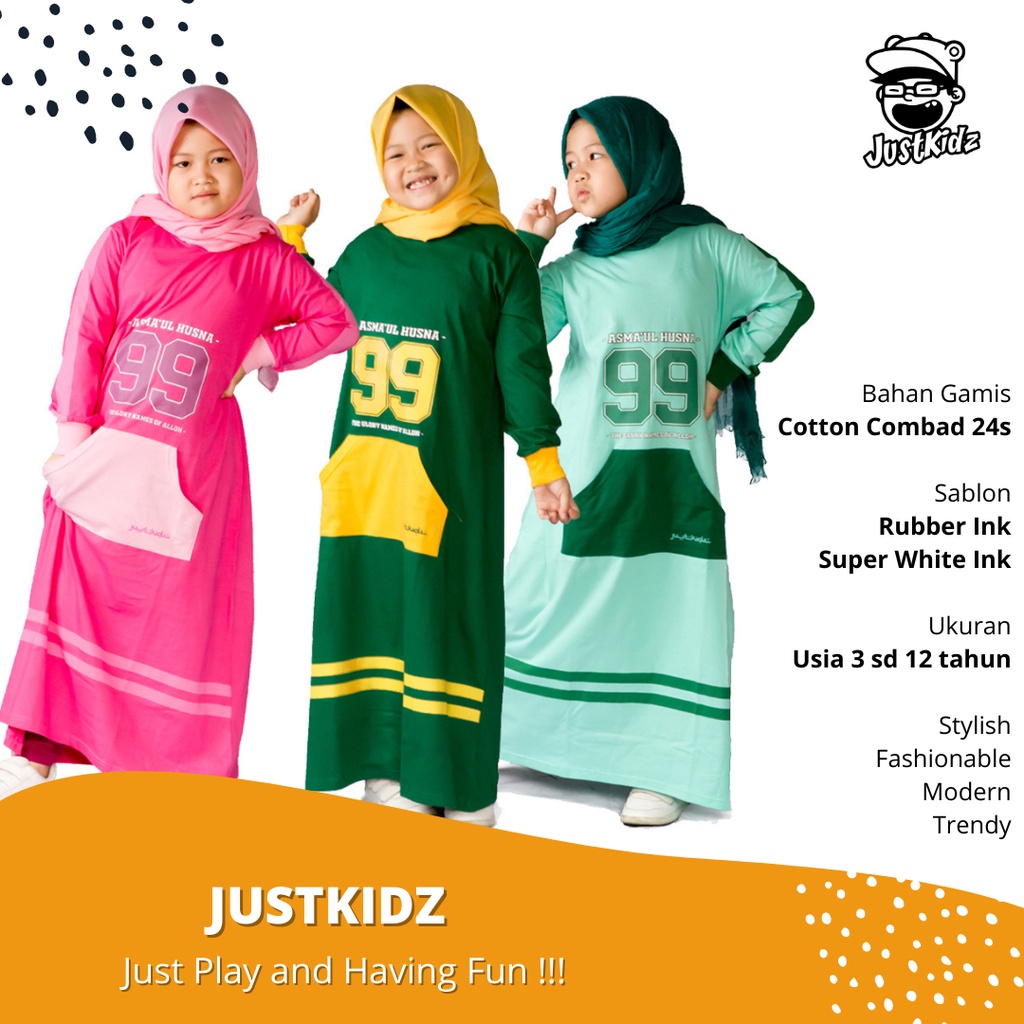 Gamis Kaos Anak Sporty & Lucu usia 3 sd 12 tahun