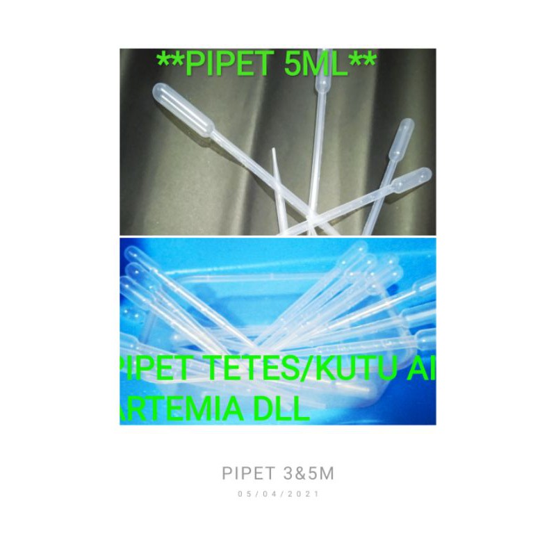 PIPET TETES 3ml Dan 5ml / KUTU AIR, ARTEMIA, JENTIK NYAMUK