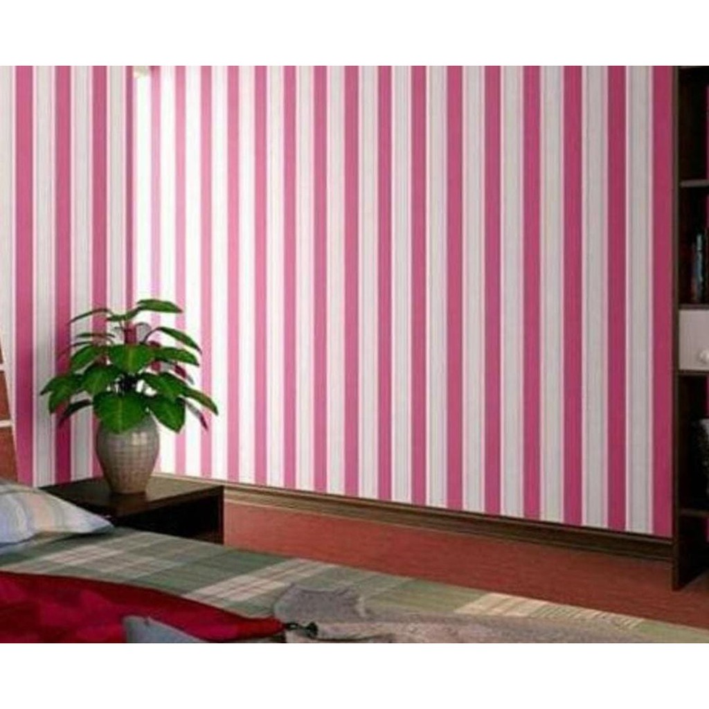 WALLPAPER STICKER DINDING SALUR PINK