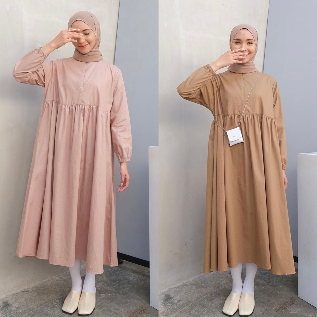 1KG MUAT 4PCS | SHAKILLA MIDI DRESS LINEN RAMI HITS OOTD SELEBGRAM FASHION GROSIR WANITA KOREAN STYLE TERBEST SELLER