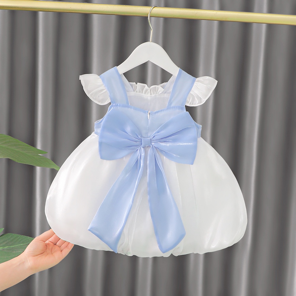 P33 NEW Dress tanpa lengan anak dengan banyak pita kualitas premium