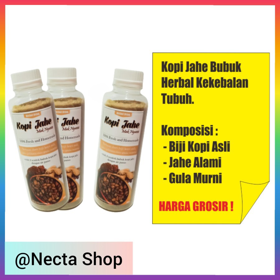 

KOPI JAHE BUBUK TINGGAL SEDUH MINUMAN HERBAL KEKEBALAN TUBUH ALAMI