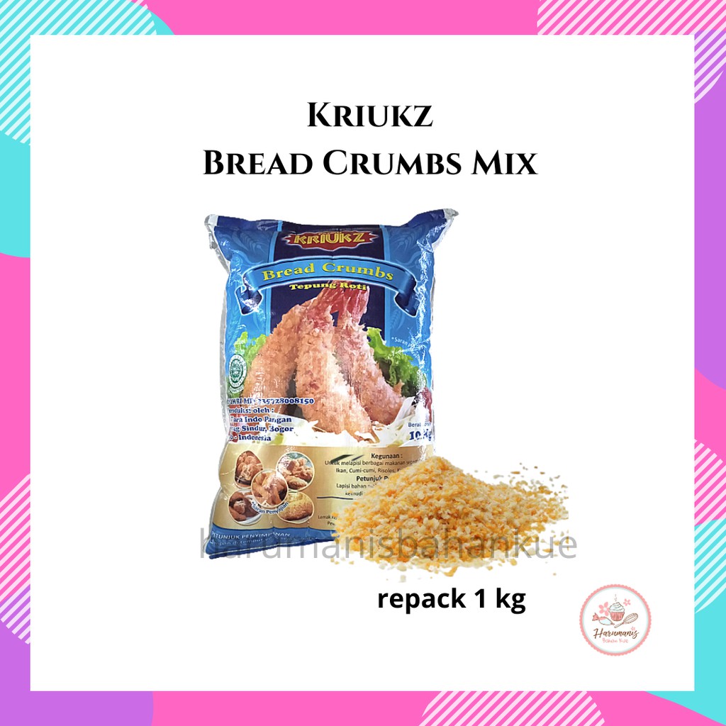 

Bread Crumb Kriukz Tepung Panir Roti Kasar Mix 1kg