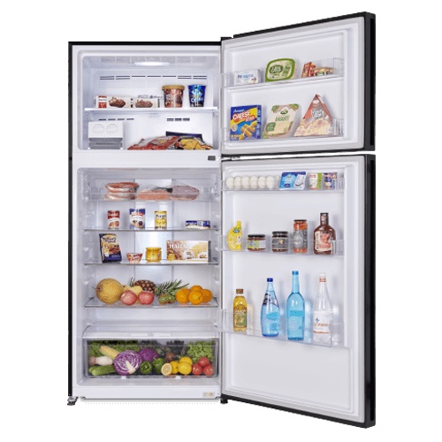 KULKAS 2 PINTU FREEZER ATAS AQR 555 IG (BK) kapasitas besar 498 liter AQUA BIG JUMBO