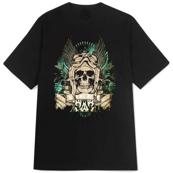 Kaos Biker Skull Tattoo Tshirt Unisex