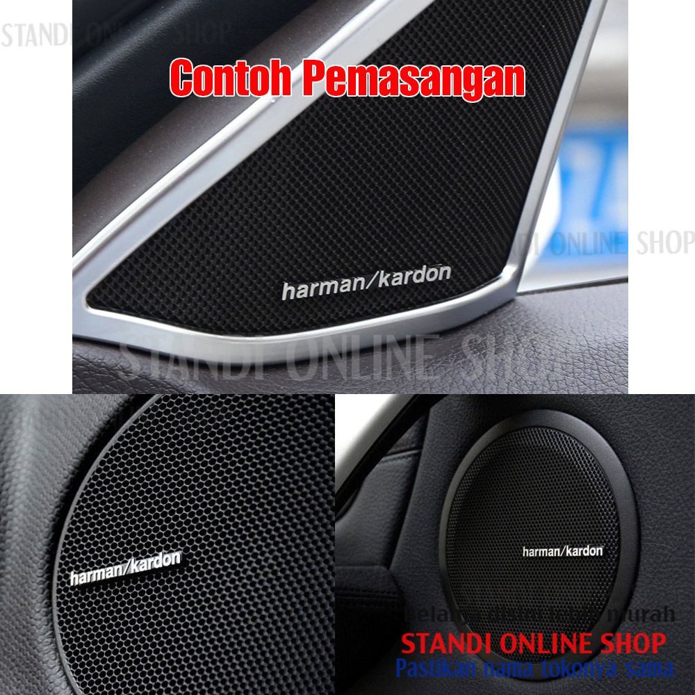 Emblem Alumunium Sticker Decals 3D Logo HARMAN KARDON Audio Speaker