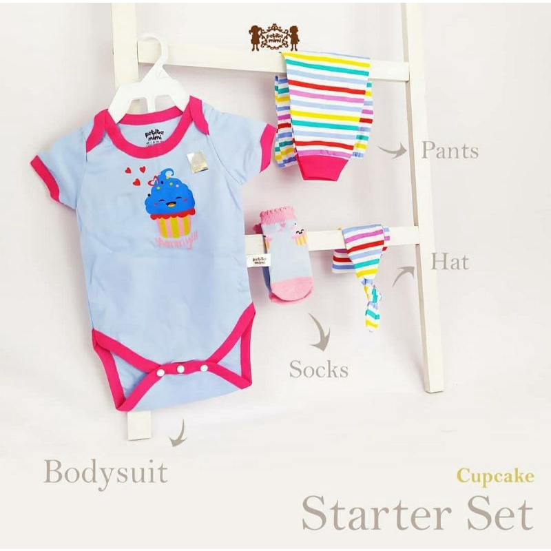 PETITE MIMI 4in1 Newborn Starter Set Baby Gift Set Jumper Bayi 0-6bln Boy