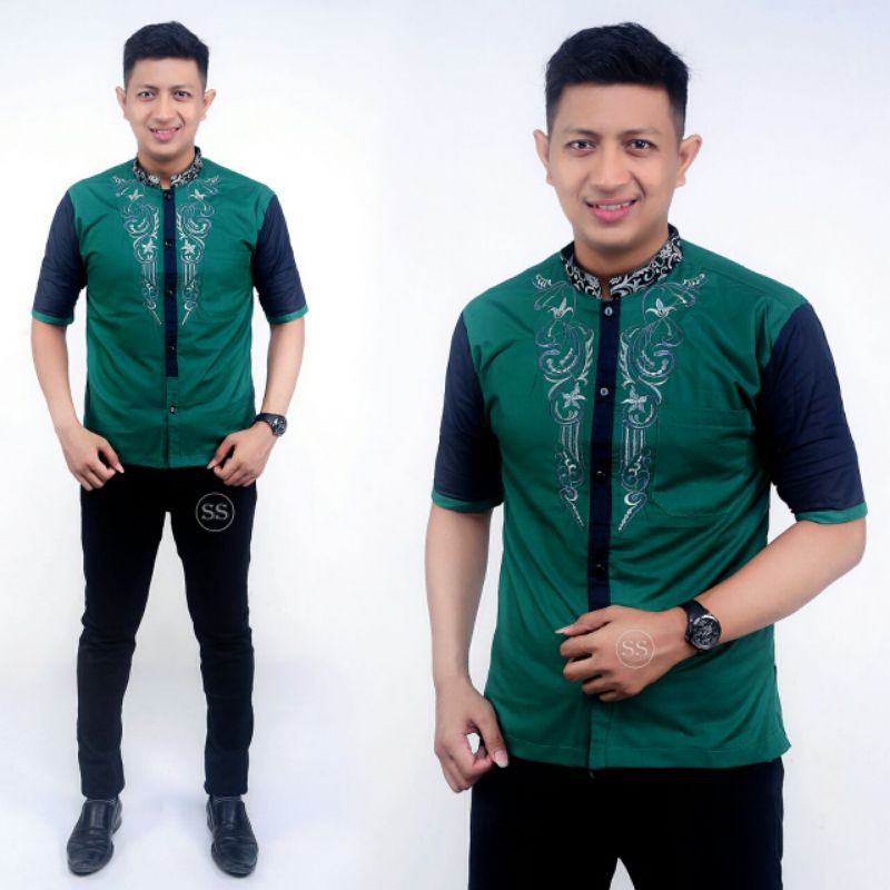 BAJU KOKO MUSLIM PRIA DEWASA LENGAN PANJANG KEMKO KURTA PUTIH HADROH TAKWA MODERN PREMIUM EL RUMI POLOS KOMBINASI BATIK TOYOBO TERBARU AZZAHIR GUS AZMI SUBBANUL MUSLIMIN