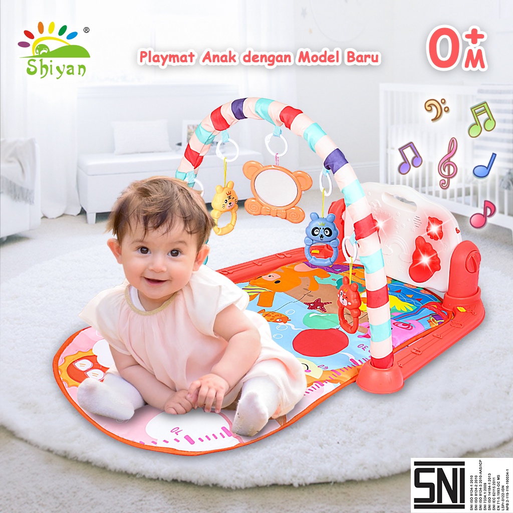 [Shiyan] baby gym musical set musik bayi playmat matras mainan piano berkarakter mainan anak anak / mainan bayi murah