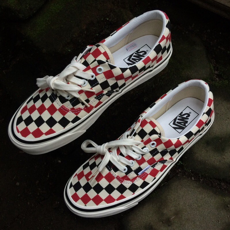 VANS ERA 95DX ANAHEIM FACTORY CHECKERBOARD RED/BLACK/WHITE OG