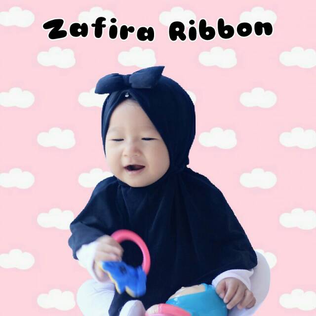Zafira Ribbon Polos jilbab baby grosir jilbab anak