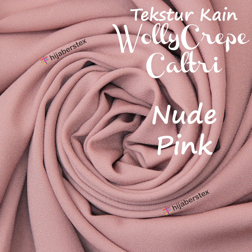 Hijaberstex 1 2 Meter Kain Wollycrepe Caltri Nude Pink Shopee Indonesia