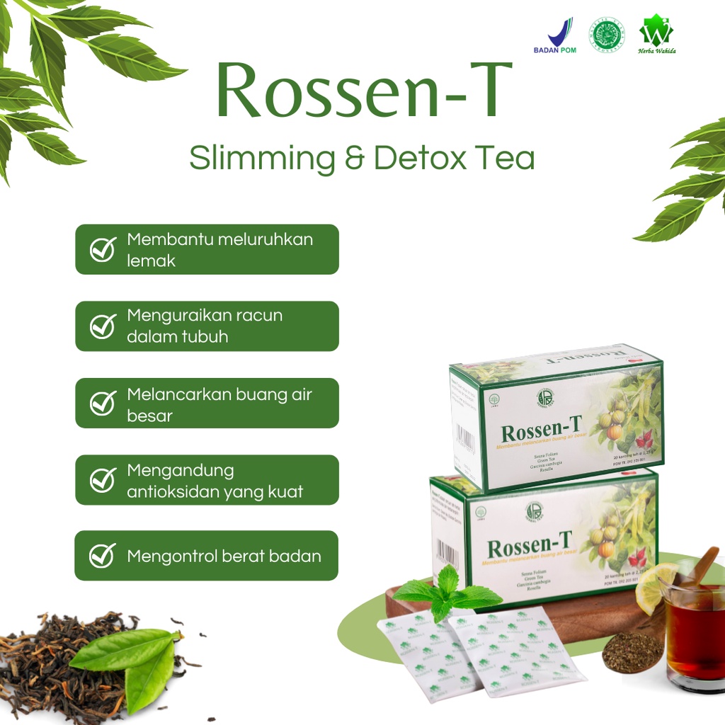 TEH HERBAL ROSSENT | Teh Pelangsing | Herba Wahida l melancarkan bab l susah bab l solusi bab