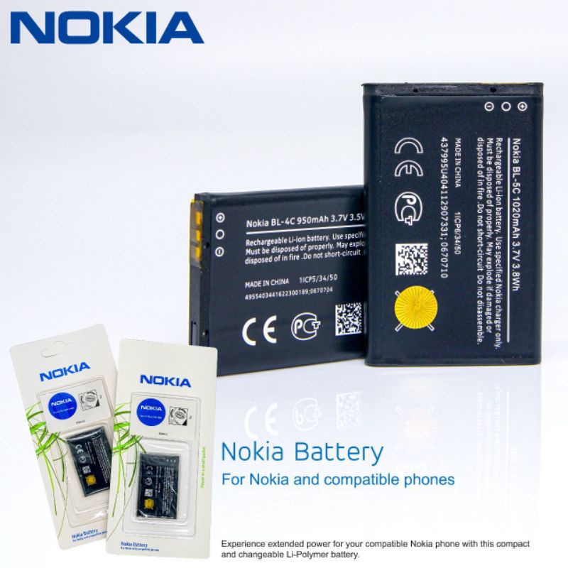 Baterai Batre BL-5C / Nokia BL 5C 5C Peking Press Black Edition Original Battery Hp