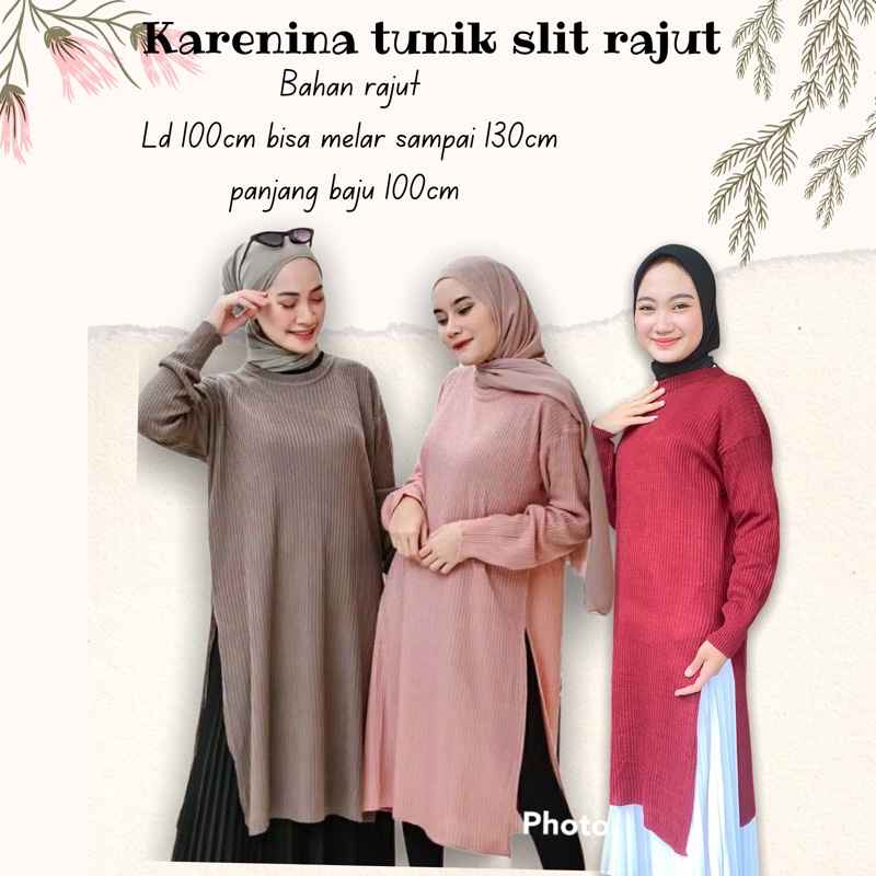 TUNIK RAJUT / TUNIK SLIT RAJUT / KARENINA TUNIK RAJUT