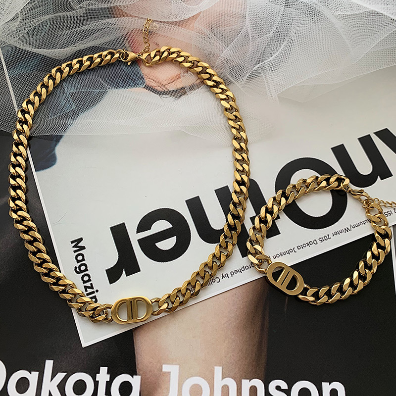Fashion Korean Kalung 18K Emas Asli Titanium Anti Karat Kalung Hadiah Liburan Terbaik 327S1#