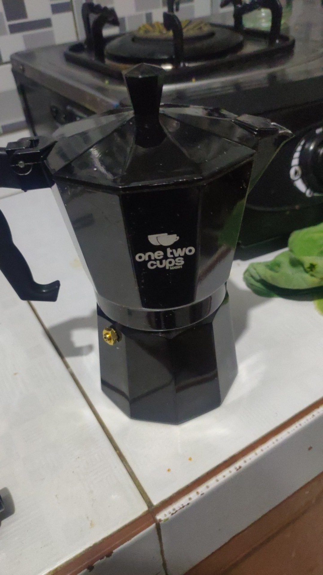 Onetwocups Espresso Coffee Maker Moka Pot Teko Stovetop Filter Mx001 [hitam] [300ml]