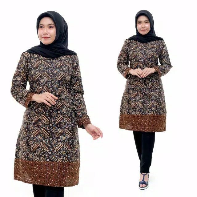 Kemeja Batik Pria Ppbtk07 Modern Lengan Panjang Casual Modis Trendy Masa Kini M L Xl Asli Pekalongan