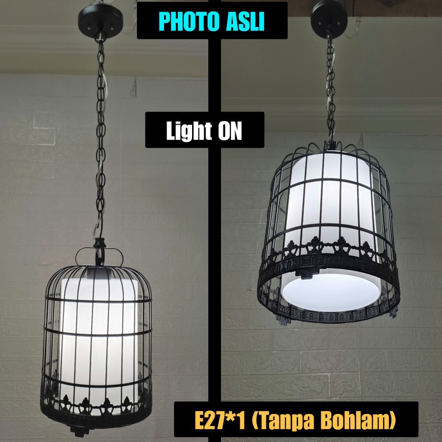 Lampu Gantung Cage of Bird Dekorasi Teras Rumah