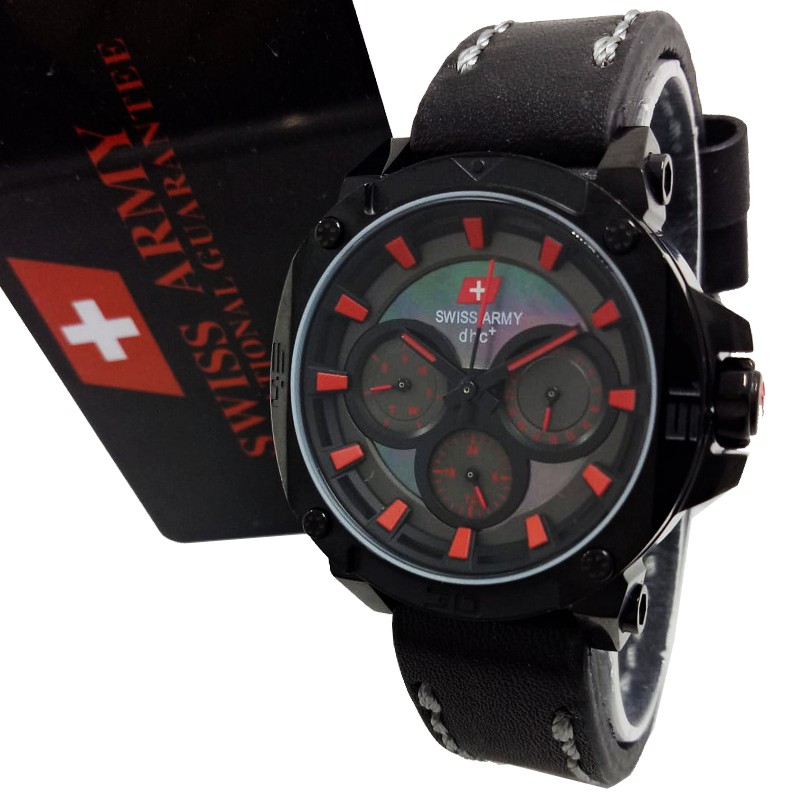 Jam Tangan Original Swiss Army SA2168LM - Hitam Garis Merah
