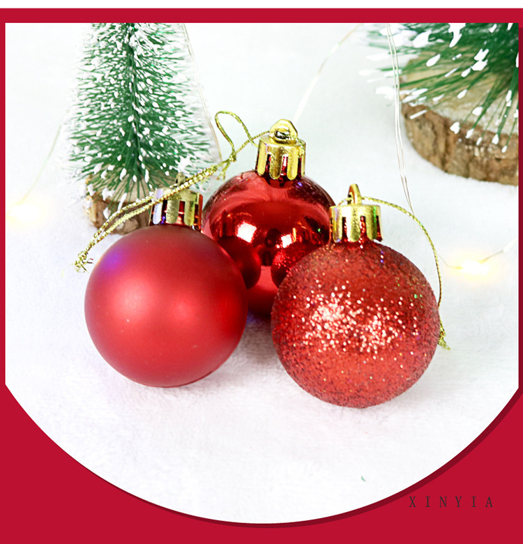 Ornamen Bola Glitter Ukuran 4cm / 6cm Untuk Dekorasi Pohon Natal