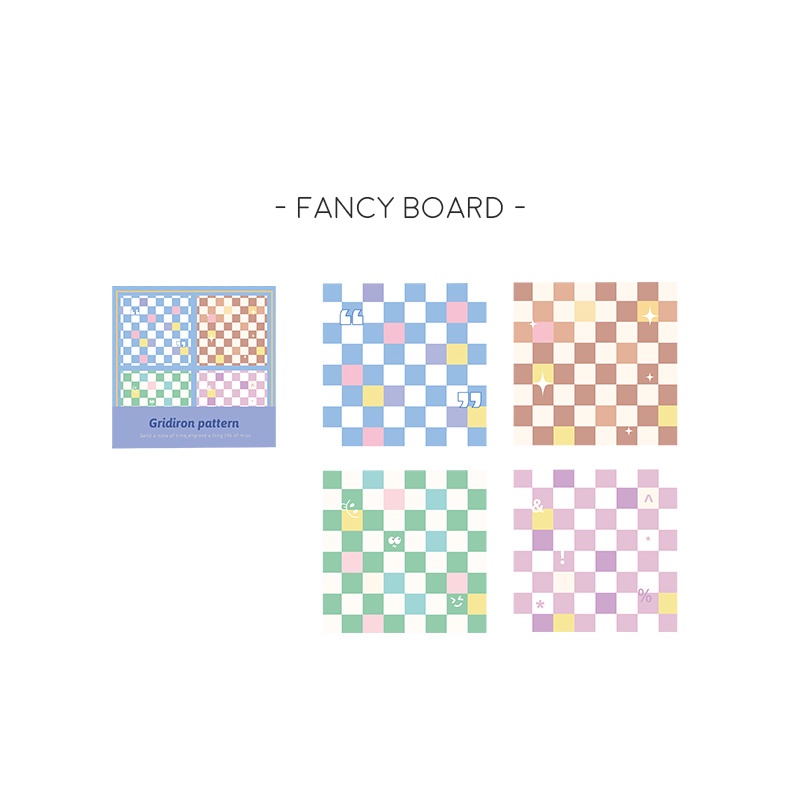 Gridiron Pattern Colorful Memopad / Memo Tempel Lucu Unik-Fancy Board