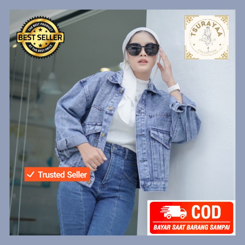 Chika Jaket Wanita Jeans Snow Oversize LD 140