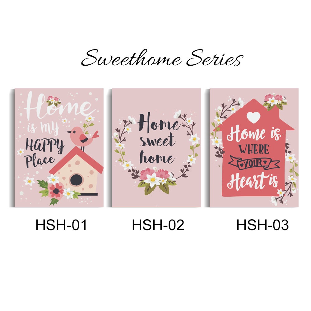 Hiasan dinding dekorasi Home Sweet Home Walldecor Poster aesthetic sweethome