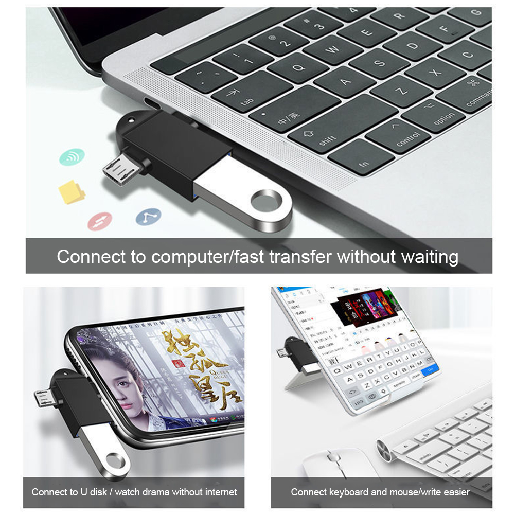 Android Type-C 2-in-1 OTG Adapter Otg Type C Cable For Xiaomi Tablet Hard Disk Drive Flash Disk USB Converters