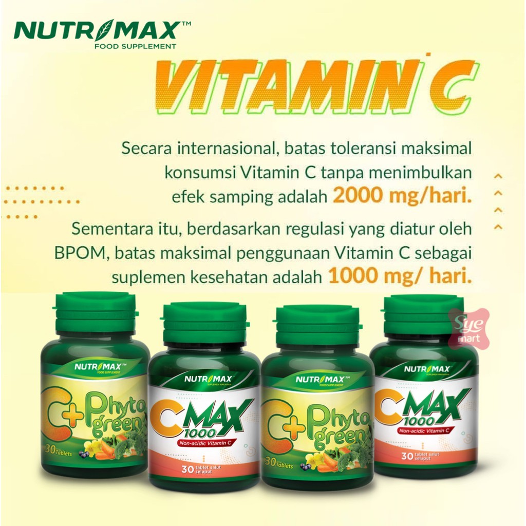 BPOM NUTRIMAX C+ PHYTOGREEN 30'S / NUTRIMAX PHYTO GREEN / VITAMIN DAYA TAHAN TUBUH / SYE