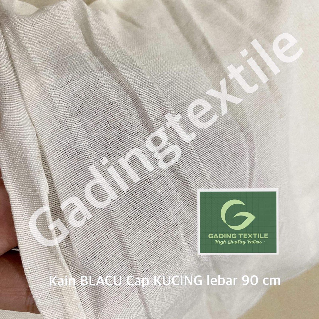 ( per setengah meter ) kain BLACU belacu blako katun putih Cap KUCING meteran lebar 90 cm bahan mitela tas totebag tote goodie bag pouch dekorasi dekor tirai hordeng gorden kerajinan tangan sulam embroidery waxing bulu ketiak kantong celana jeans sablon