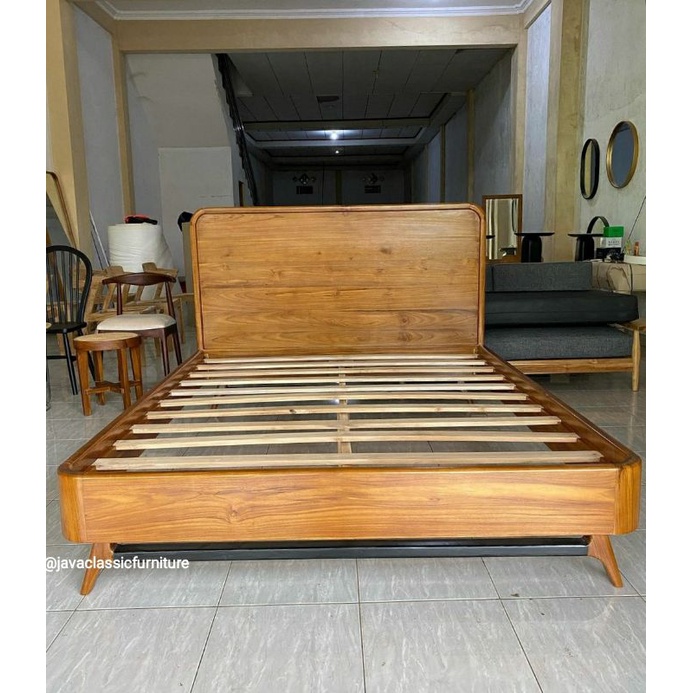 DIPAN TEMPAT TIDUR VINTAGE DIVAN MINIMALIS RANJANG ANAK KAYU JATI FINISHING NATURAL UKURAN 120,160,180-2