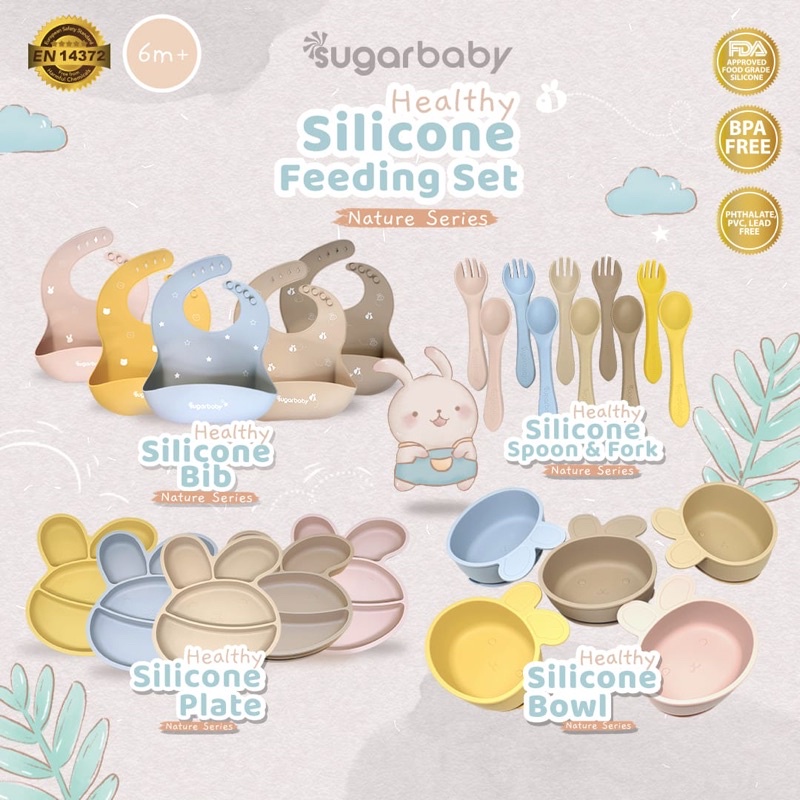 Sugar Baby Healthy Silicone Bib Nature Series/Silicon Bib(K-Series) / Slaber Makan Anak