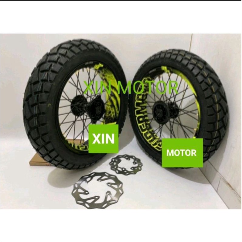 SEPAKET VELG PROTECH SUPERMOTO SUPER MOTO WHEELSET SUPERMOTO KLX