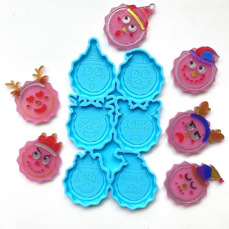 Siy Cetakan Resin Epoksi Bentuk Santa Claus Bahan Silikon Untuk Holder Handphone Diy